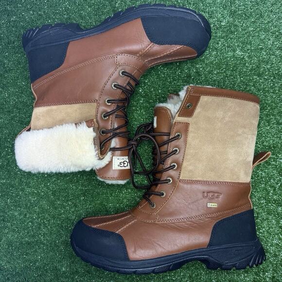 UGG Butte Worchester Brown Waterproof Leather Boots Mens 10